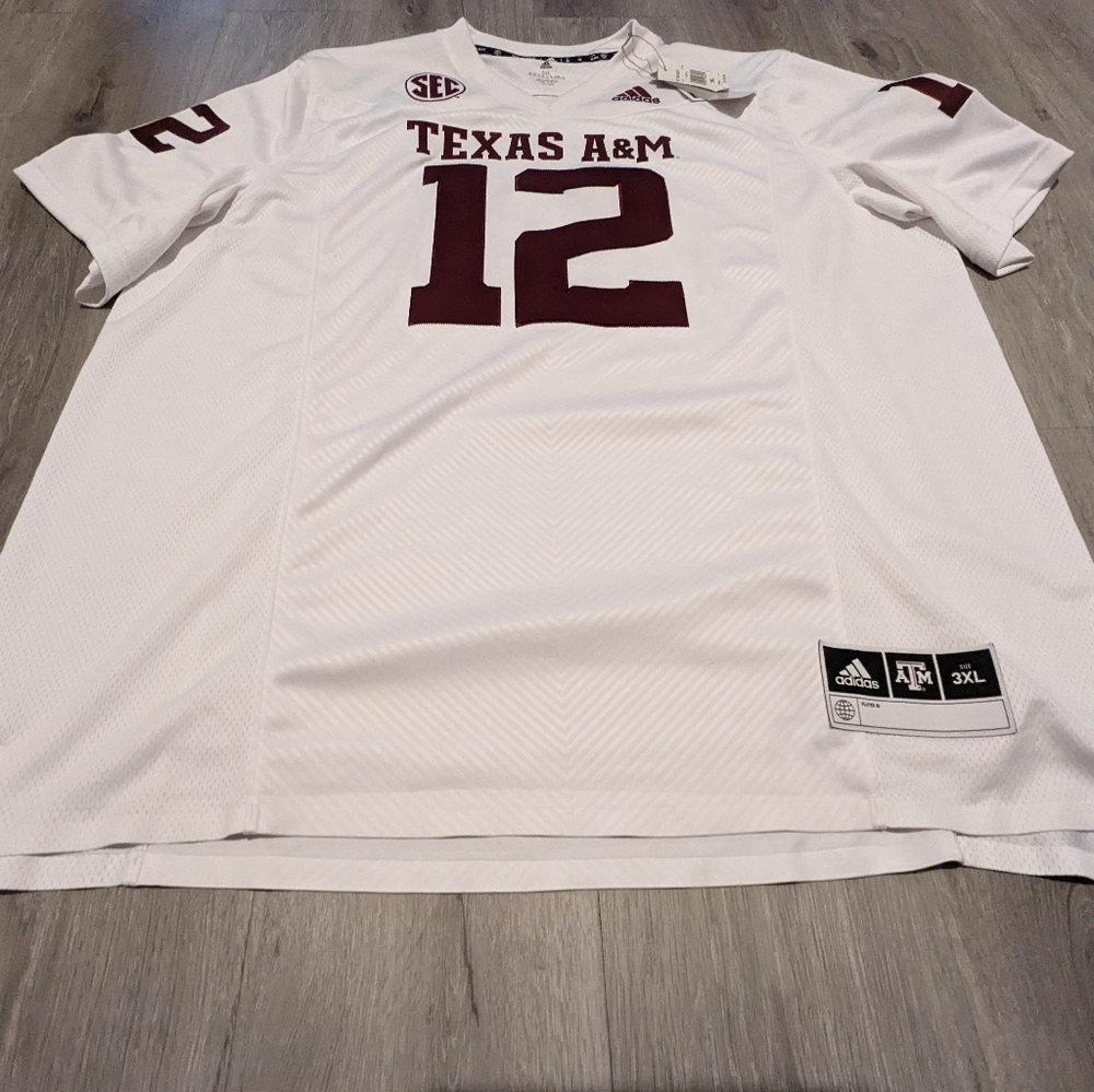 New Adidas Texas A&M Home Jersey Stitched #12 Multiple Sizes